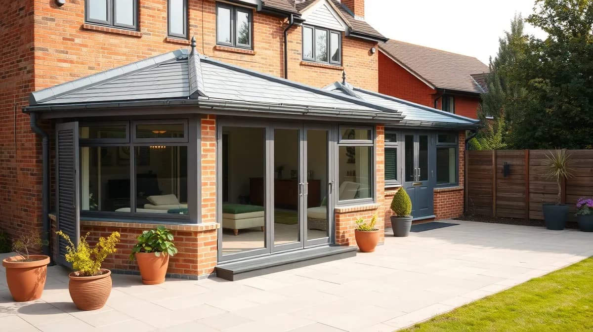 Conservatory with a new solid tiled roof